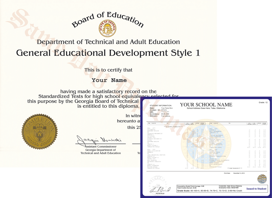 Fake diploma and transcripts