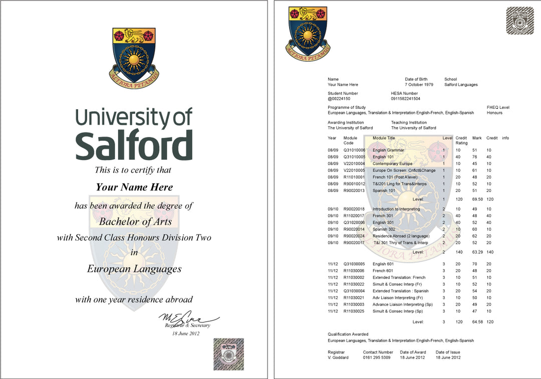 United Kingdom University Match Diploma & Match Transcripts
