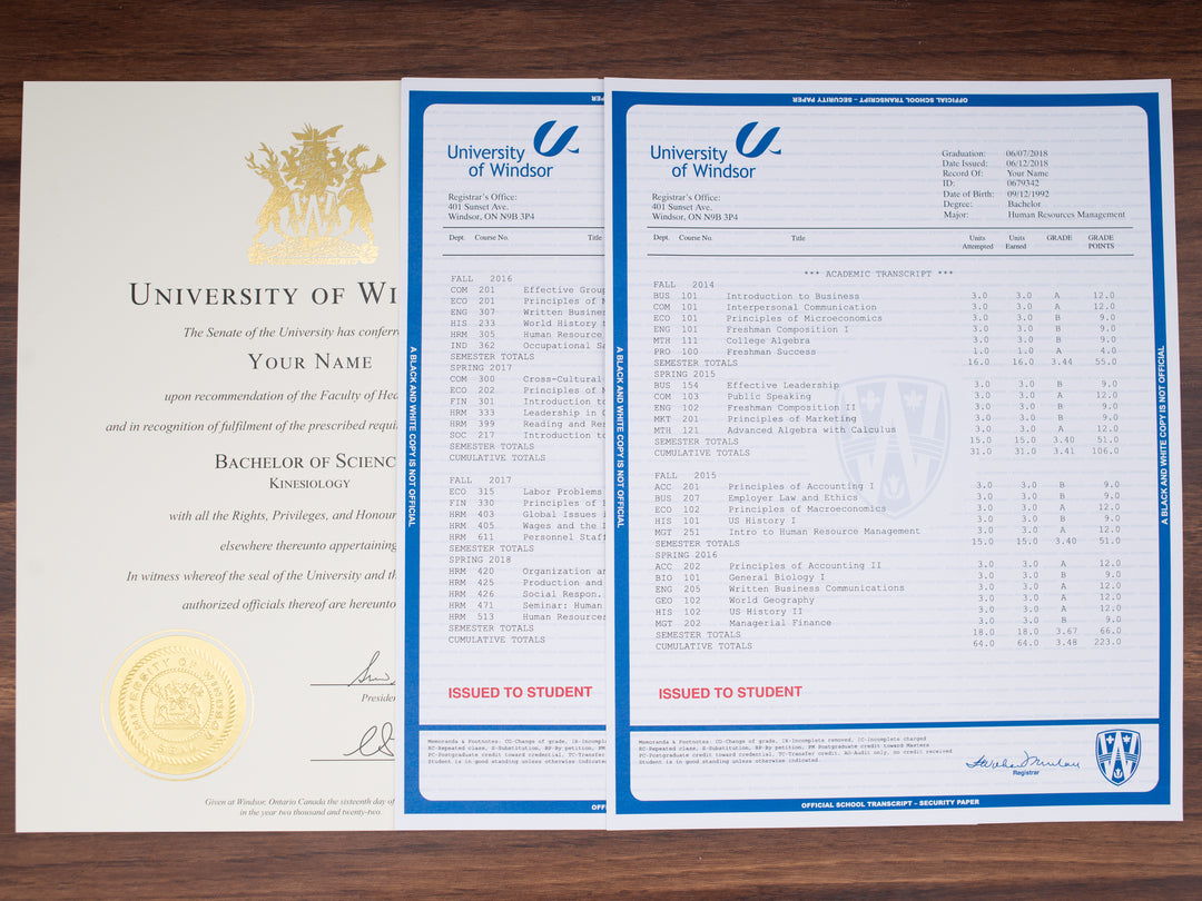 College University Match Diploma and Stock Transcripts Canada