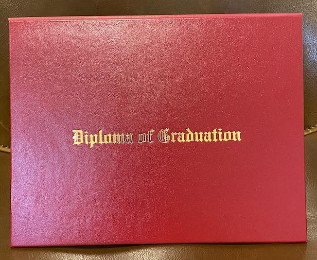 Diploma Cover - Diploma of Graduation - Engraved