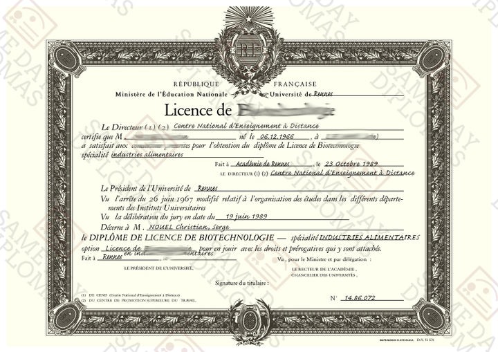 Faux Diplomas Universities -  Diploma's ET Certificates - France