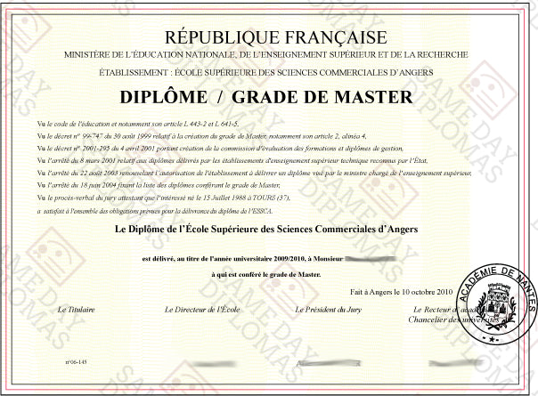 Faux Diplomas Universities -  Diploma's ET Certificates - France