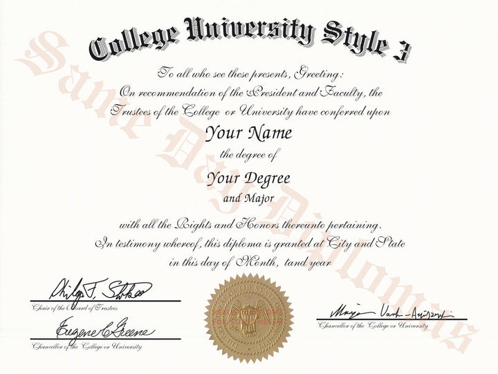 College and University Diploma, Stock Design & Transcripts