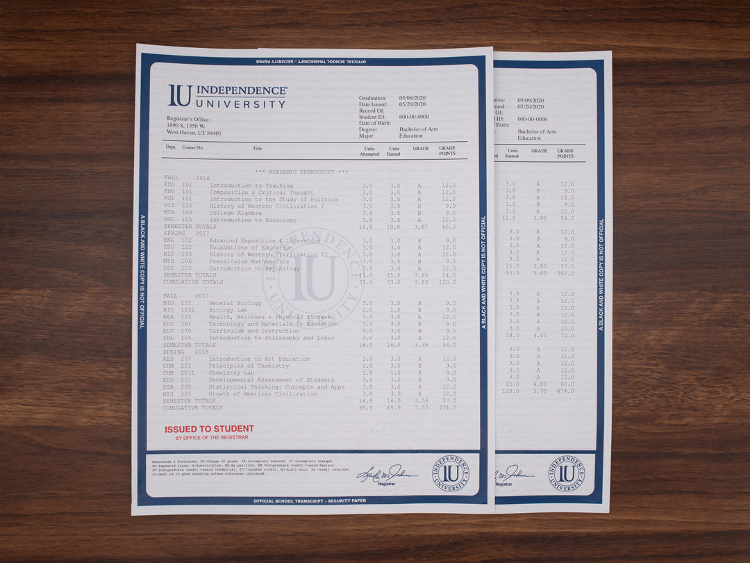 College University Transcripts USA