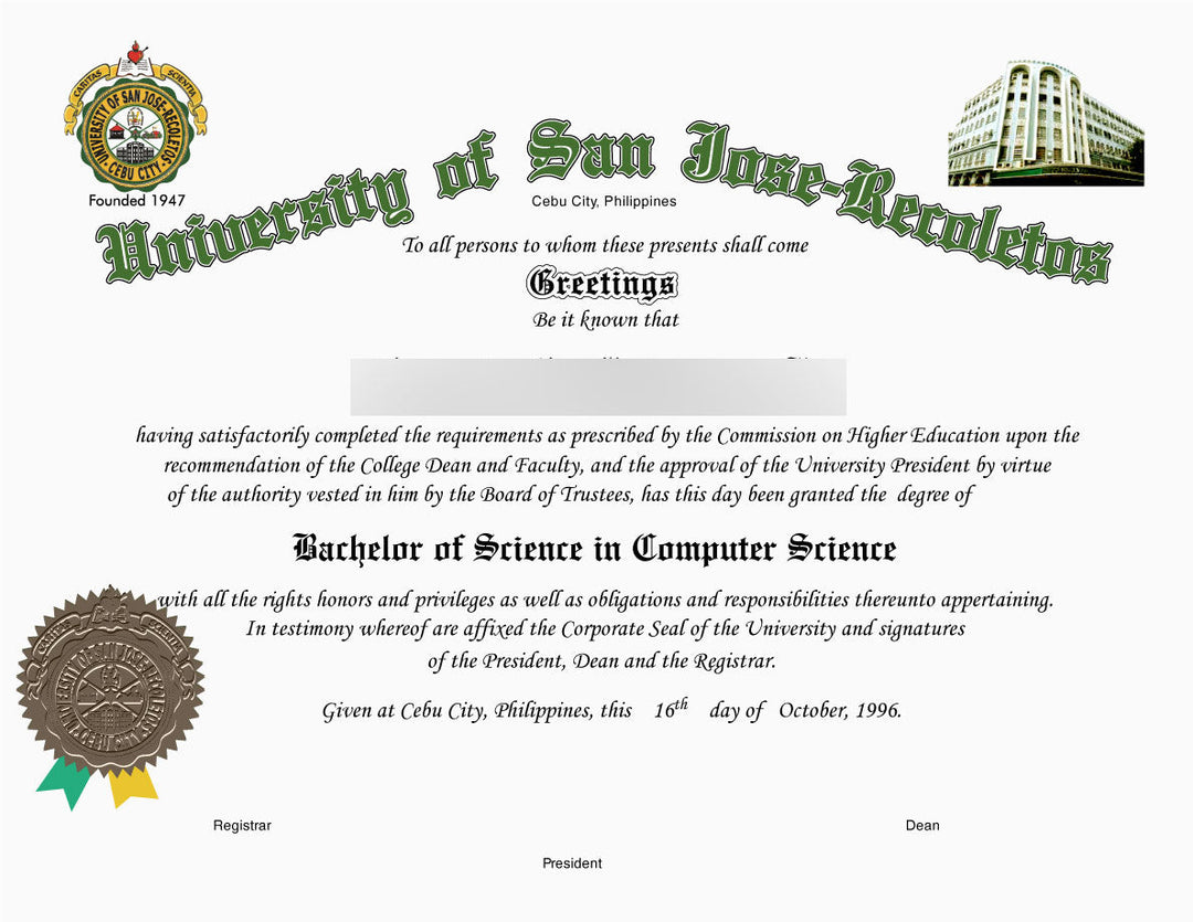 College and University Match Diploma From Philippines