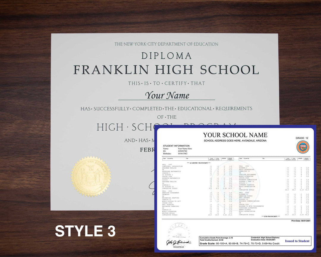High School Diploma and Transcripts