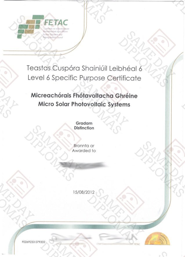 Certificate - FETAC - Doc Printers
