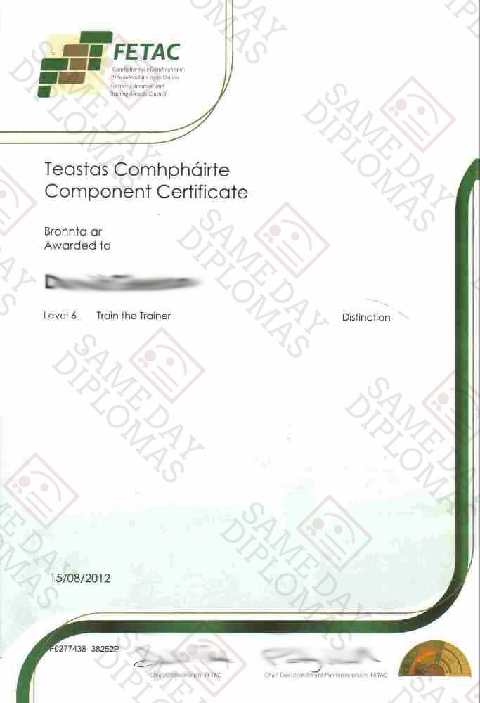 Certificate - FETAC - Doc Printers