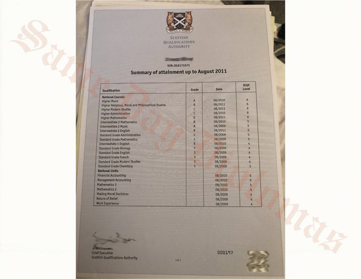 Certificate - Scottish Qualifications Authority - Doc Printers
