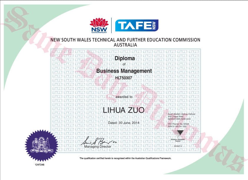 Certificate - TAFE Certificate III Australia - Doc Printers