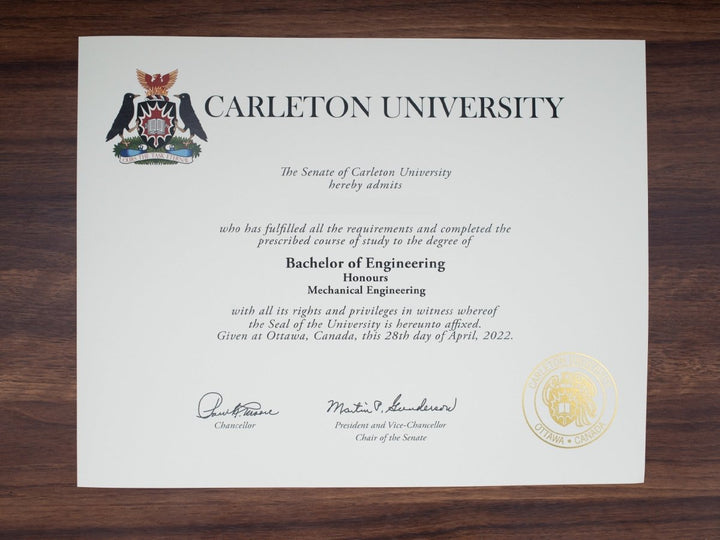 College and University Match Diploma from Canada - Doc Printers