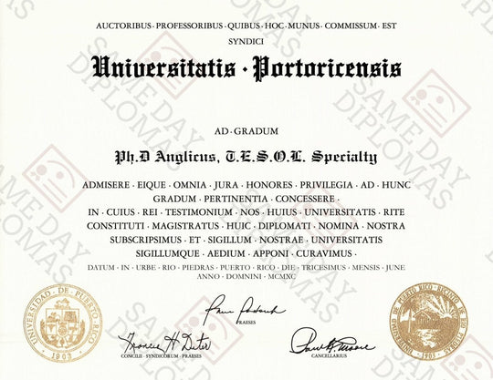 Puerto Rico University Diplomas & Transcripts / Diplomas y Transcripci