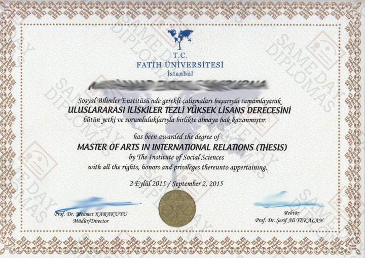 Buy College and University Match Diploma | Turkey