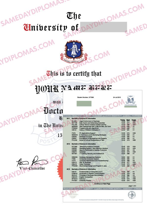 College & University Match Diploma, Degree & Match Transcripts, Australia - Doc Printers
