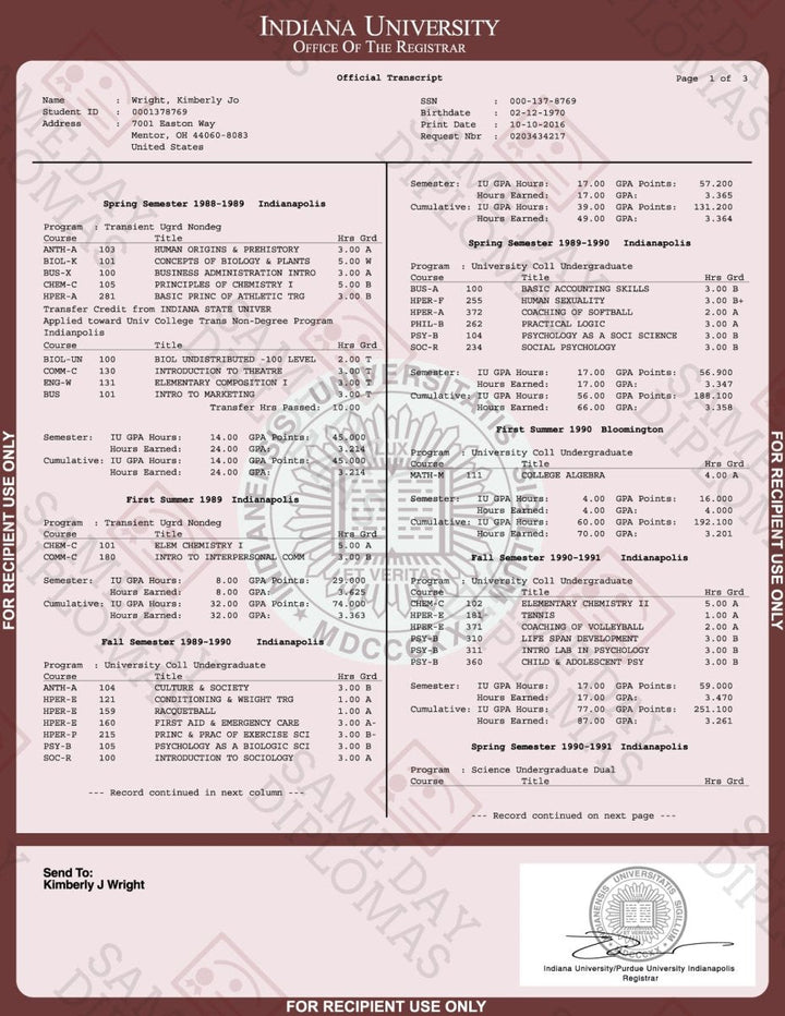 College University Match Transcripts - Doc Printers