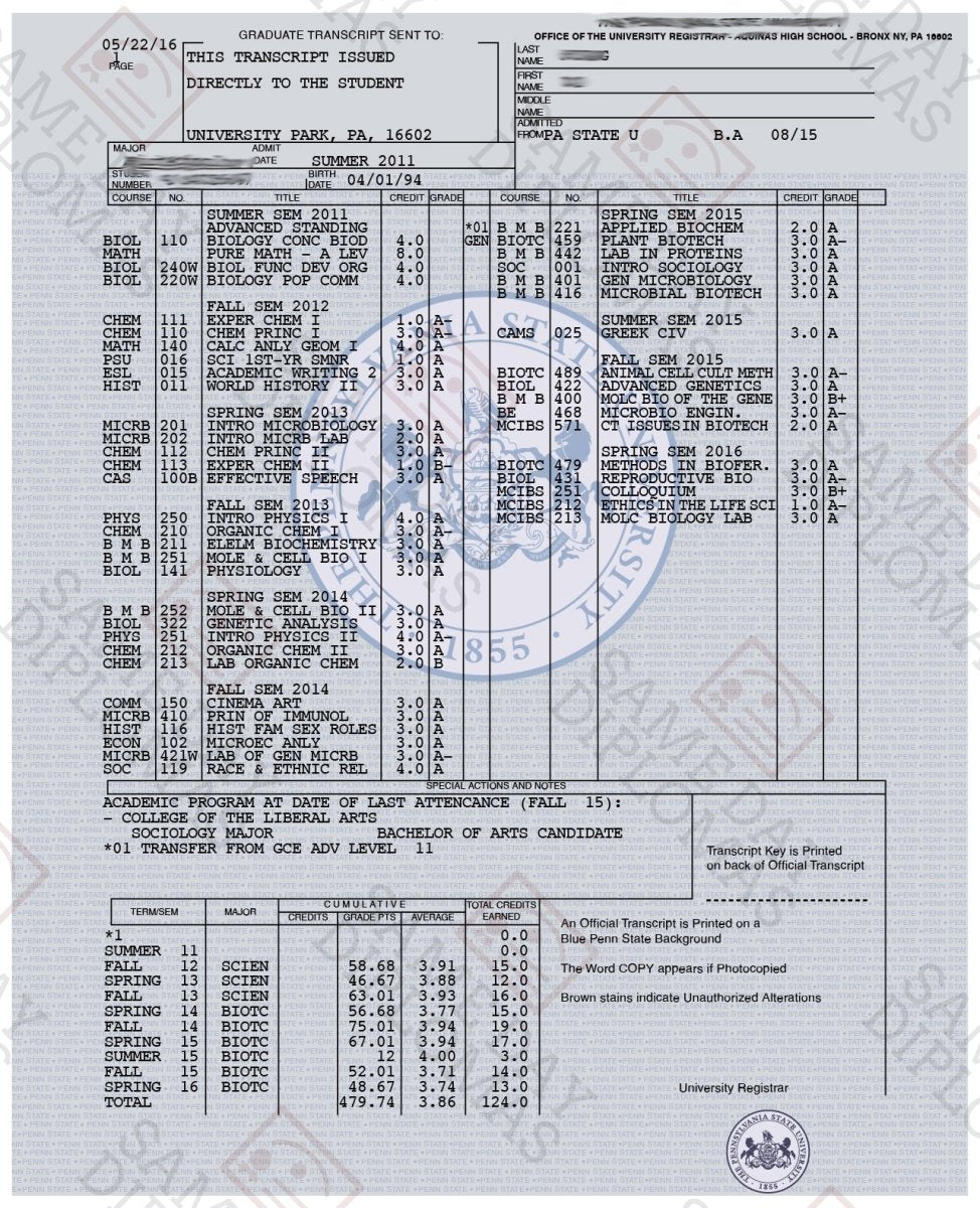 College University Match Transcripts - Doc Printers