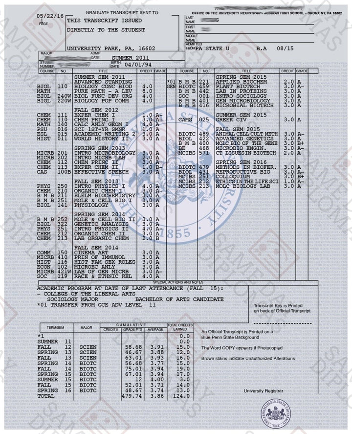 College University Match Transcripts - Doc Printers