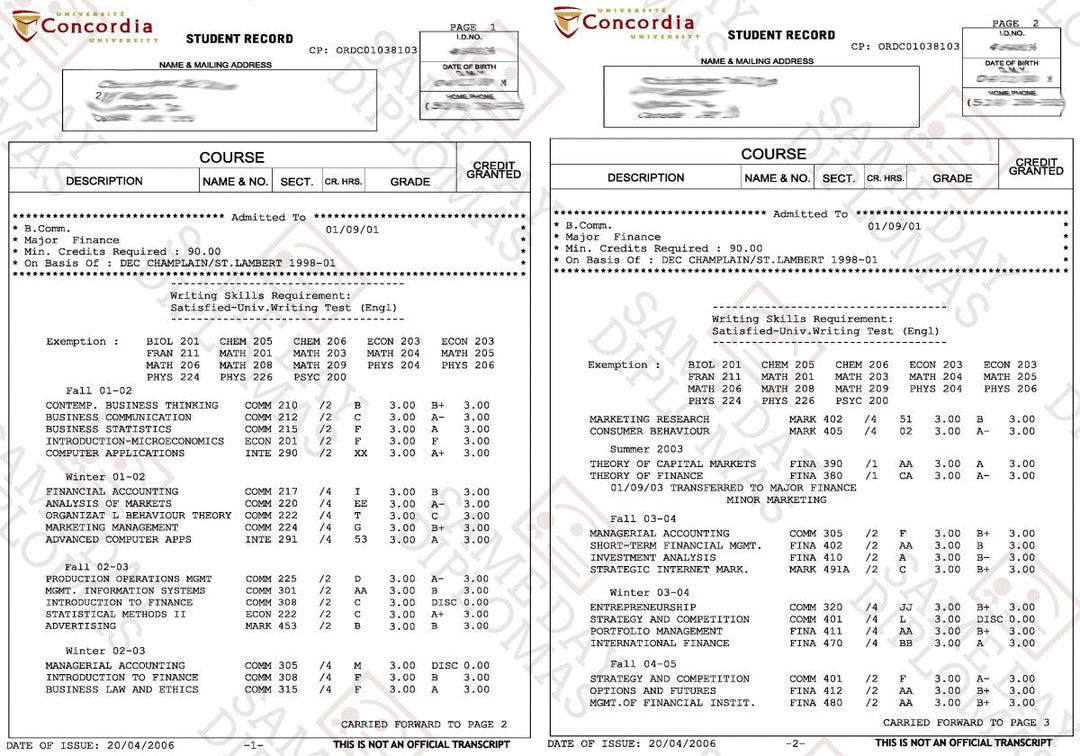 College University Match Transcripts - Doc Printers