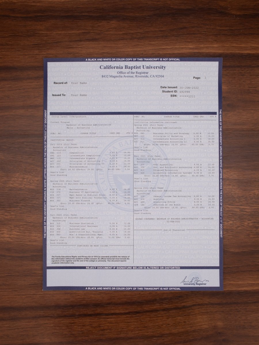College University Match Transcripts - Doc Printers
