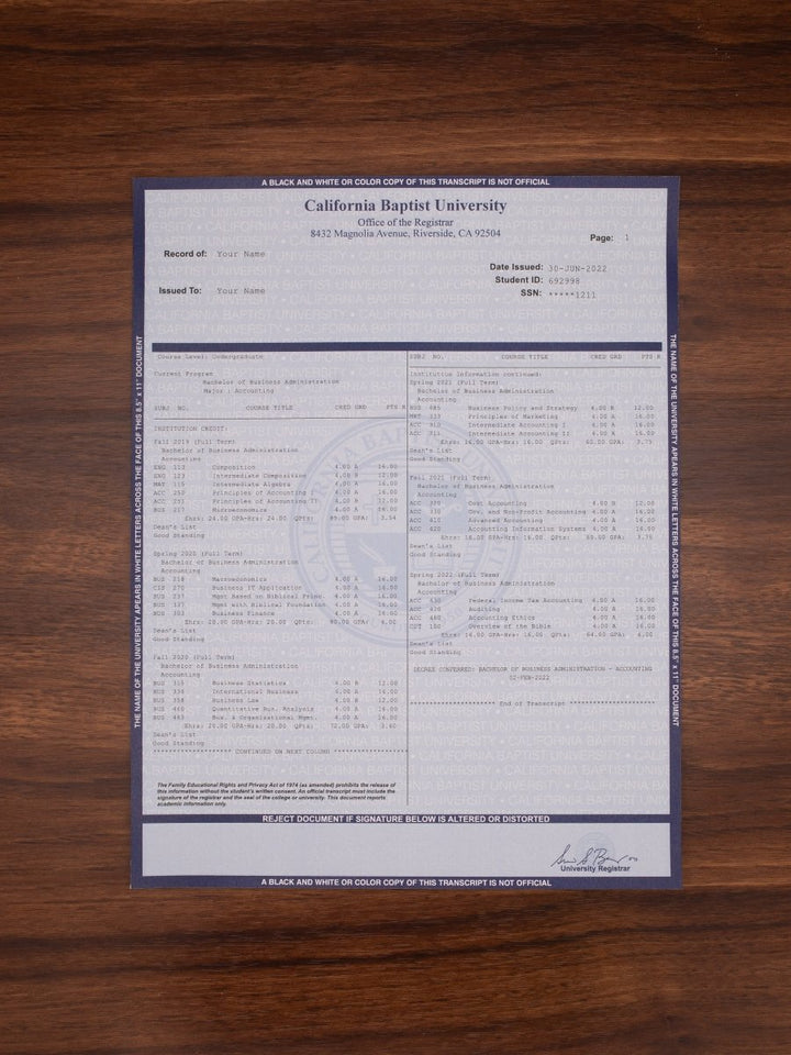 College University Match Transcripts - Doc Printers