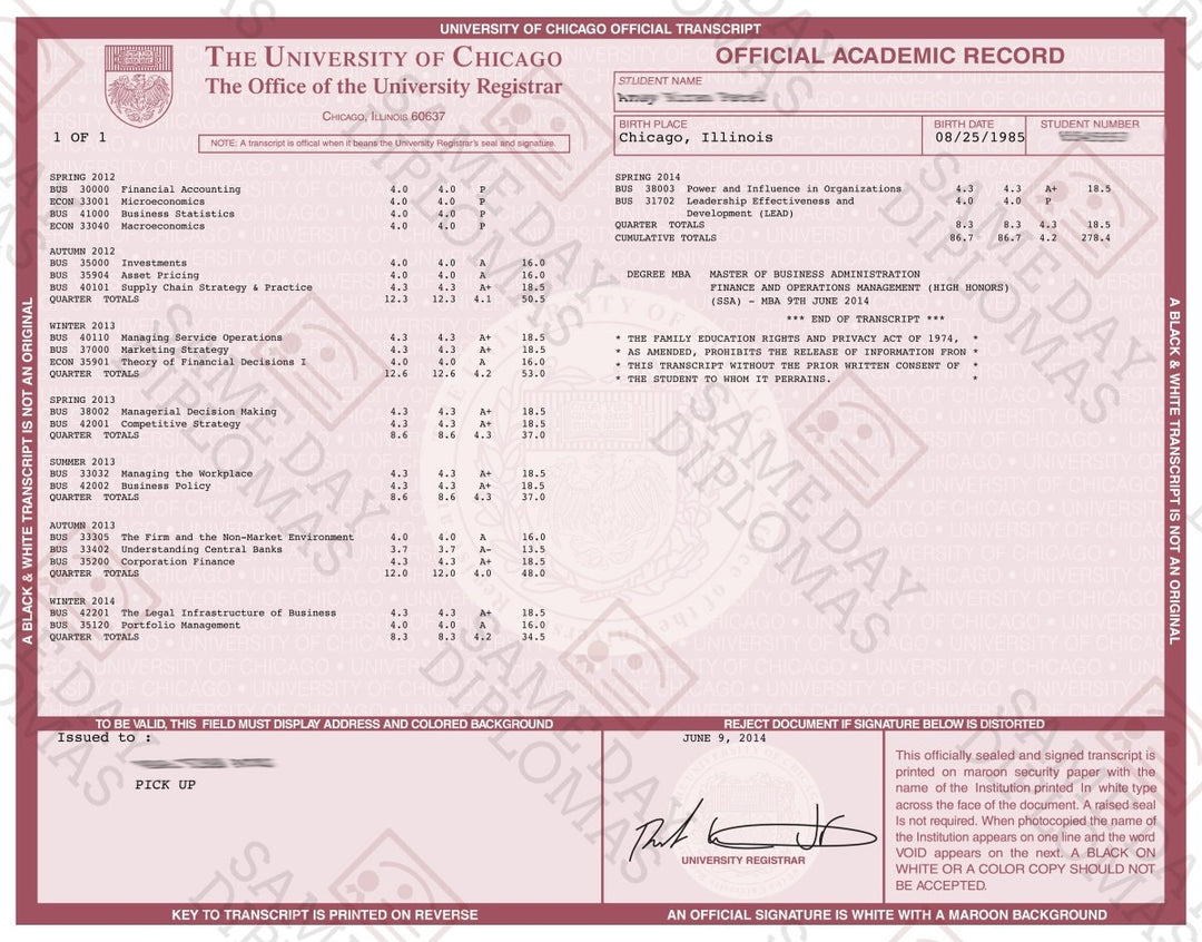 College University Match Transcripts - Doc Printers