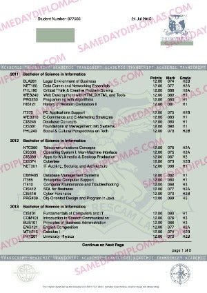College University Match Transcripts - Australia