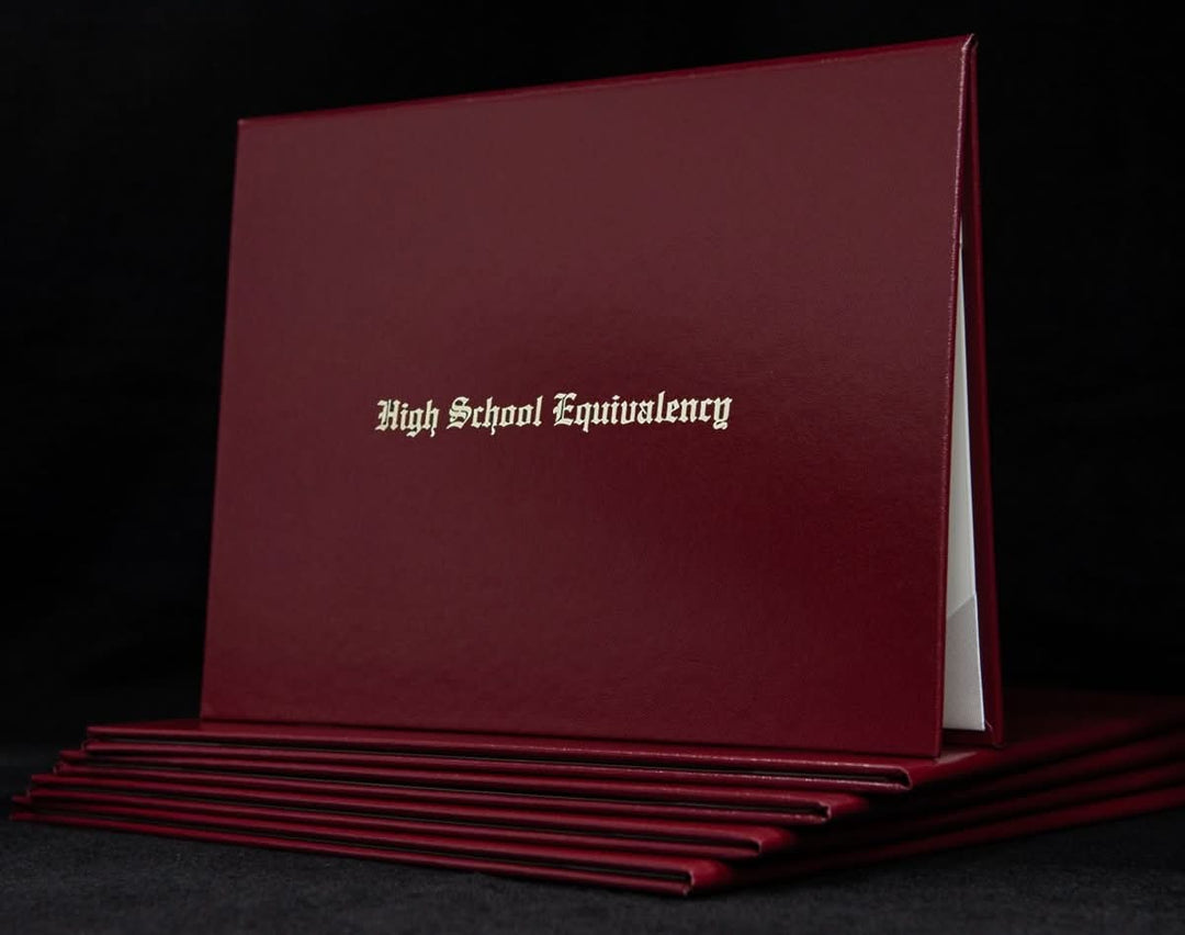 Diploma Cover - High School Equivalency - Engraved - Same Day Diplomas