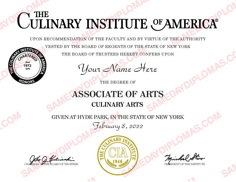 Fake Culinary Certificates - Doc Printers