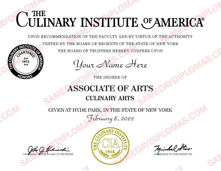 Fake Culinary Certificates - Doc Printers