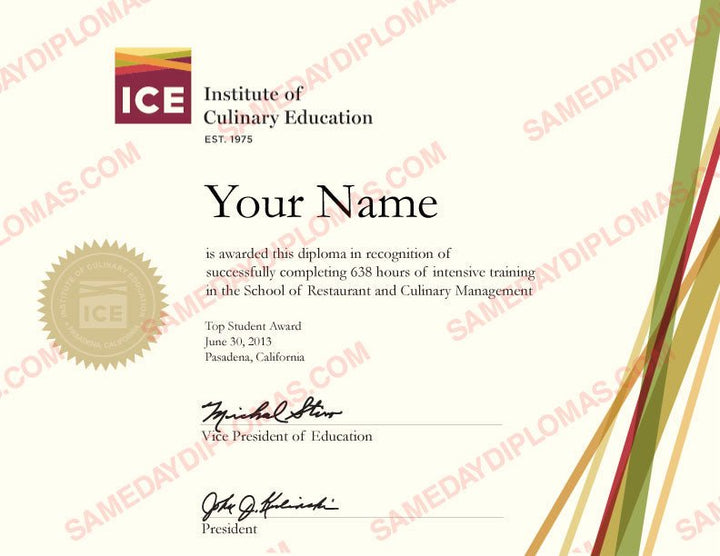 Fake Culinary Certificates - Doc Printers