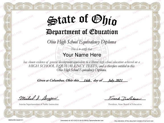 GED Match Diploma ( from your example ) - Doc Printers