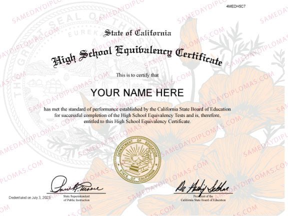 GED Match Diploma ( from your example ) - Doc Printers
