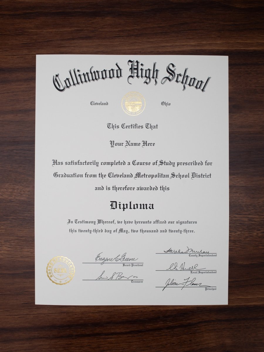 High School Actual Match Diplomas from Major Cities and Online schools - Doc Printers