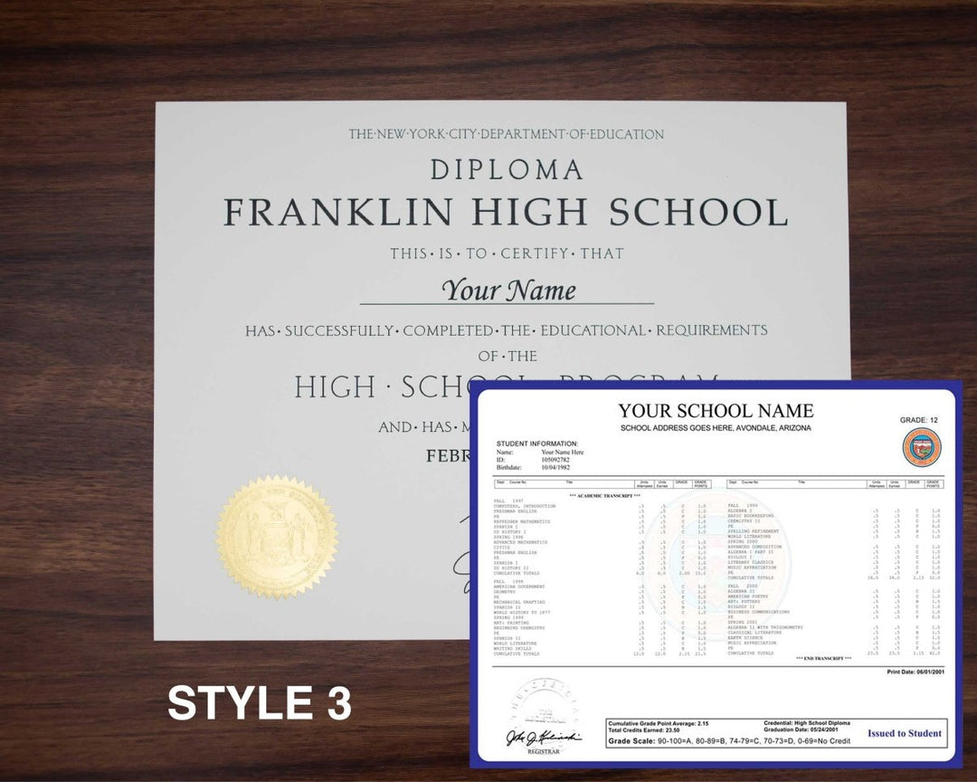 High School Diploma and Transcripts - Doc Printers