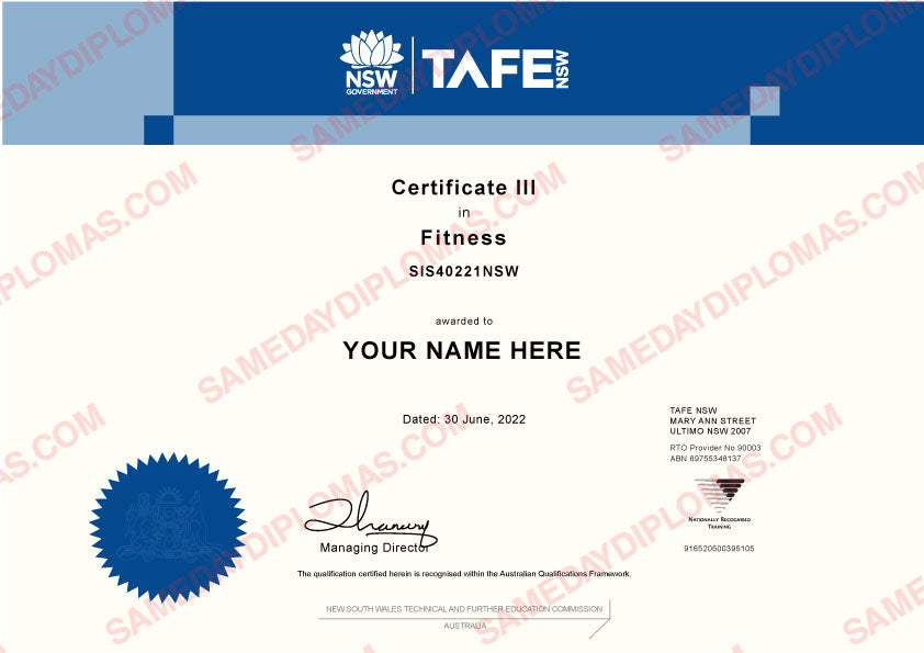 Certificate - TAFE Certificate III Australia