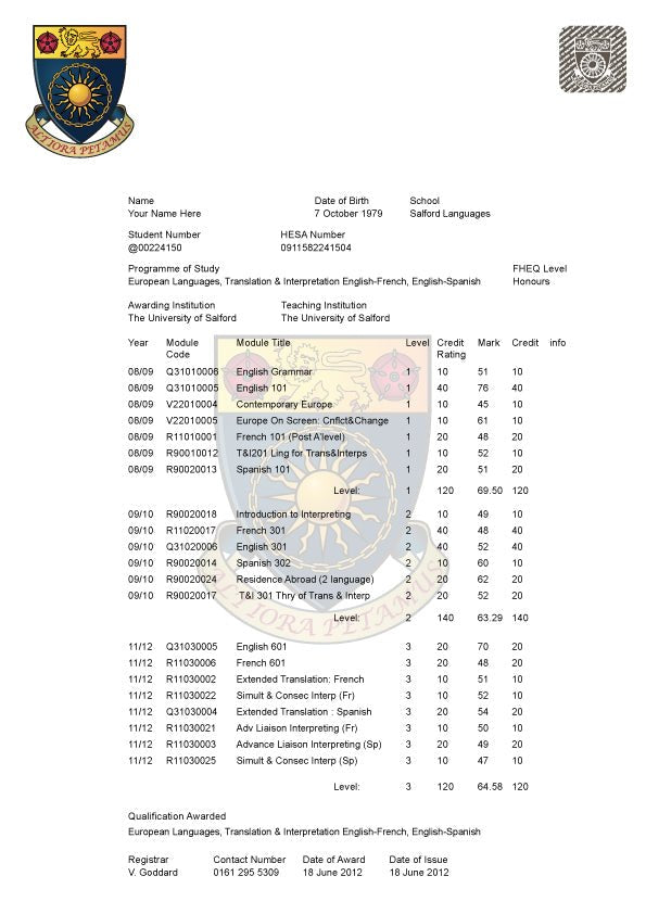 United Kingdom University Match Transcripts - Doc Printers