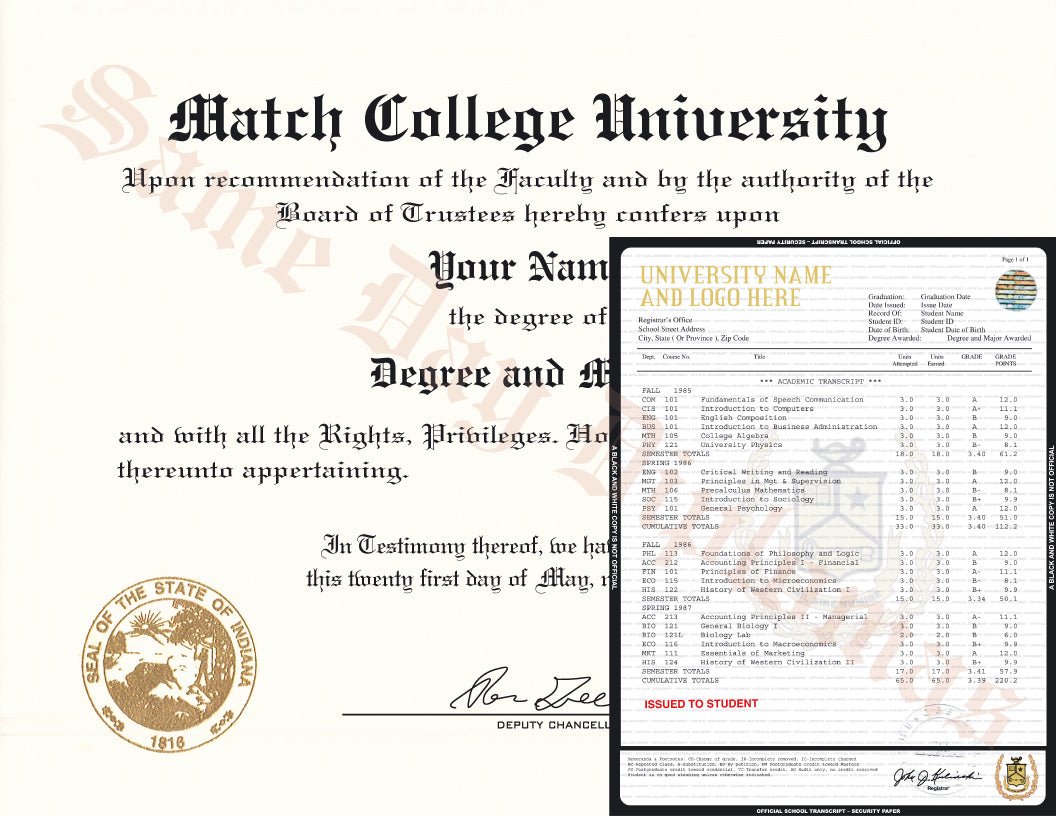 University Match Diploma and Transcripts From Your Scan - Doc Printers