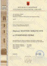 College and University Match Diploma From Albania