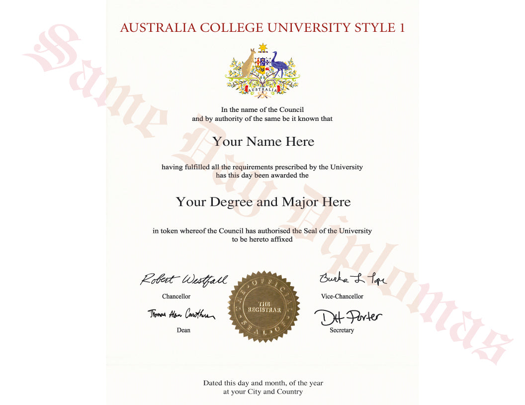 College and University Diploma Degree from Australia