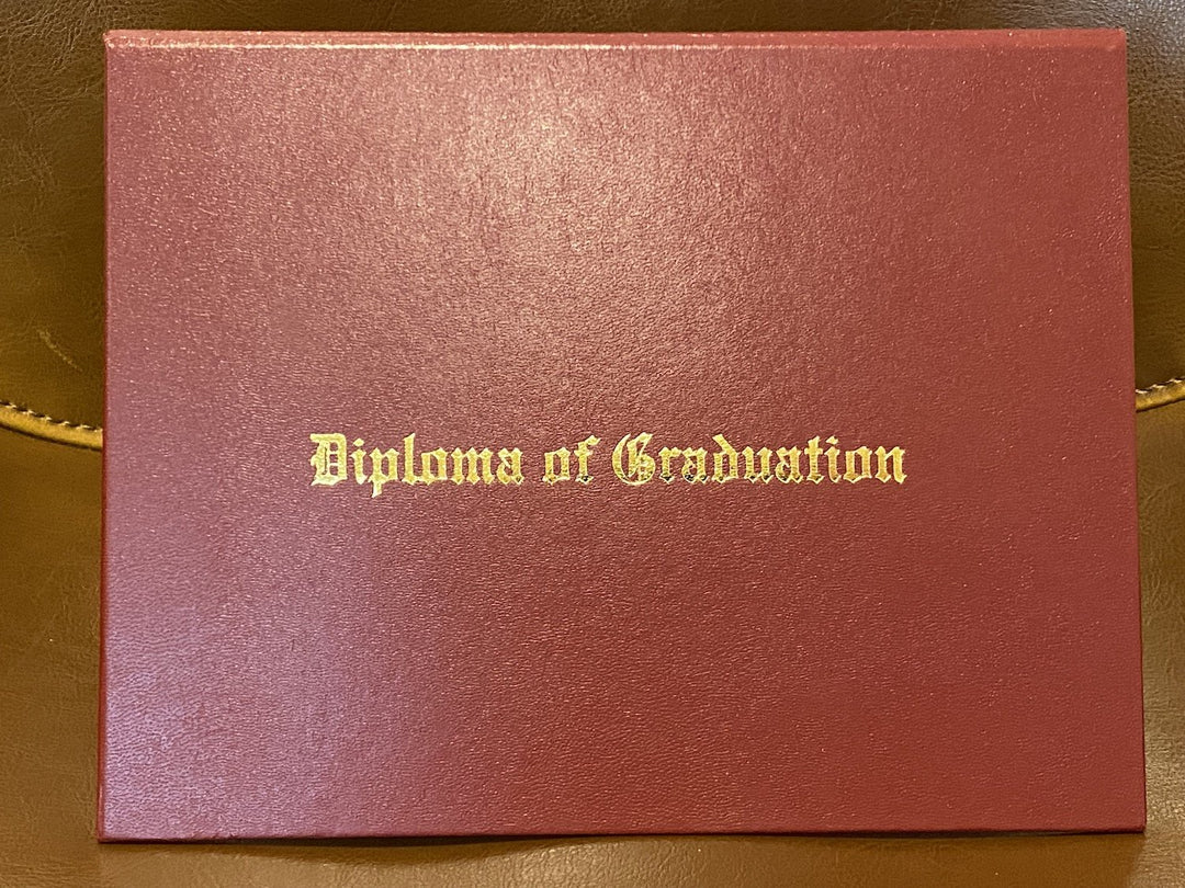 Diploma Cover - "Diploma of Graduation" - Navy, Red, Green, Black, Maroon