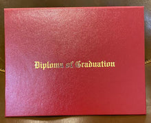 Diploma Cover - "Diploma of Graduation" - Navy, Red, Green, Black, Maroon