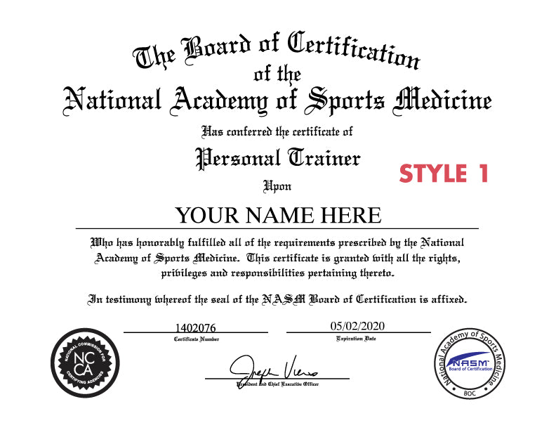 Buy Certificate of Personal Training