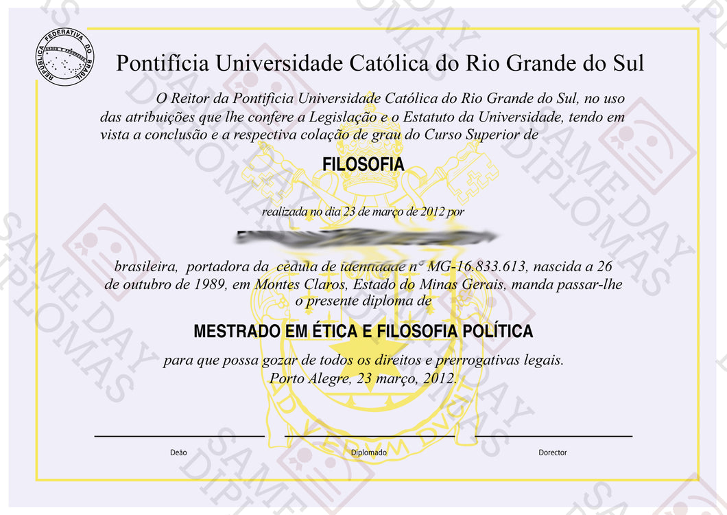 College and University Match Diploma From Brazil