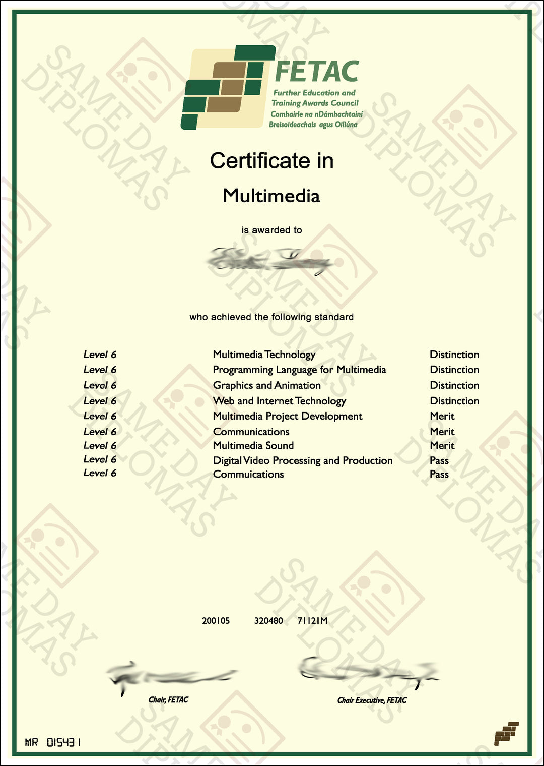 Certificate -  FETAC