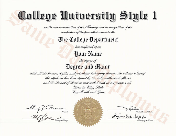 College and University Diploma, Stock Design & Transcripts