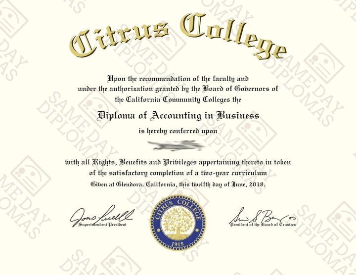 Associate Degree Diploma - Doc Printers