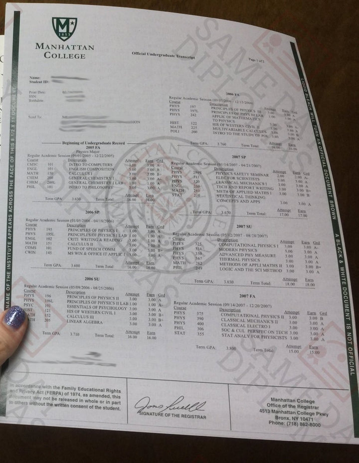 Bachelor's Degree Transcripts - Doc Printers