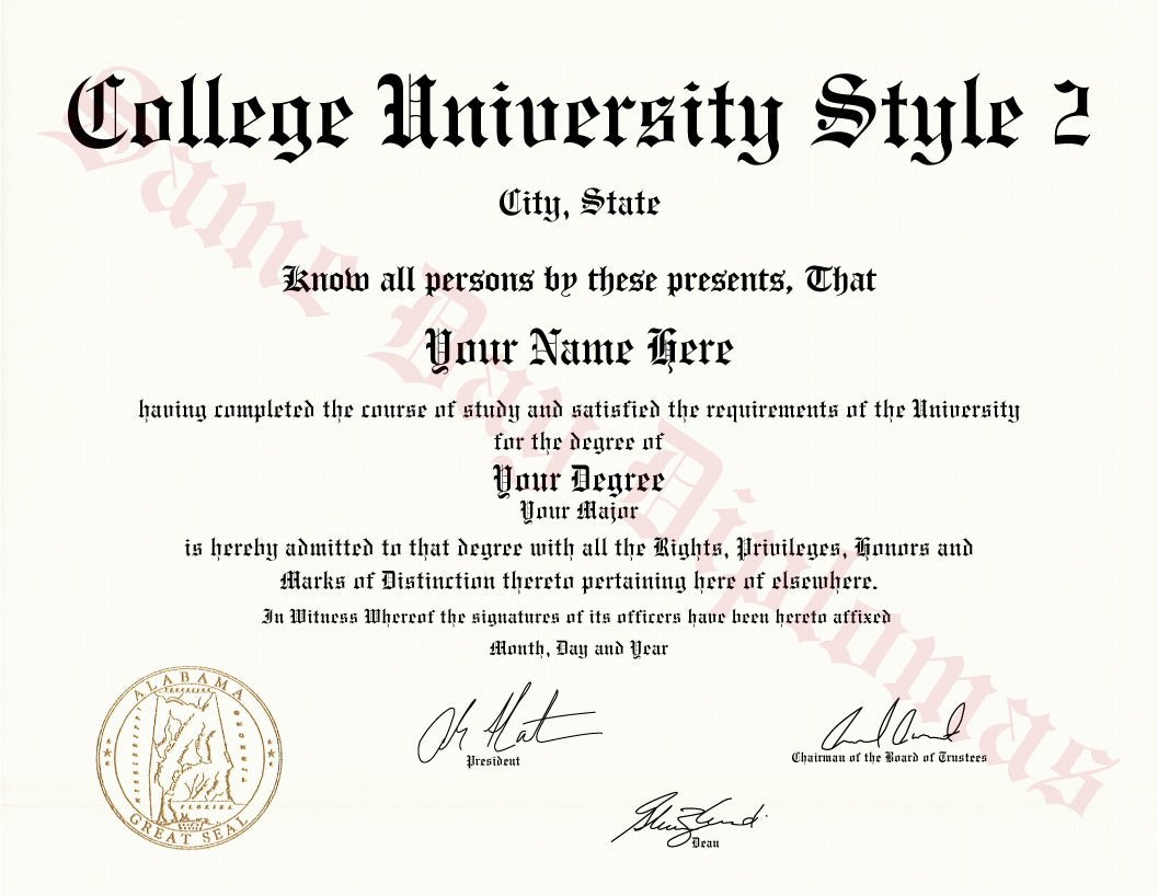 College and University Diploma Degree, USA Stock Design Copy - Same Day Diplomas