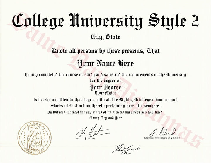 College and University Diploma Degree, USA Stock Design Copy - Same Day Diplomas
