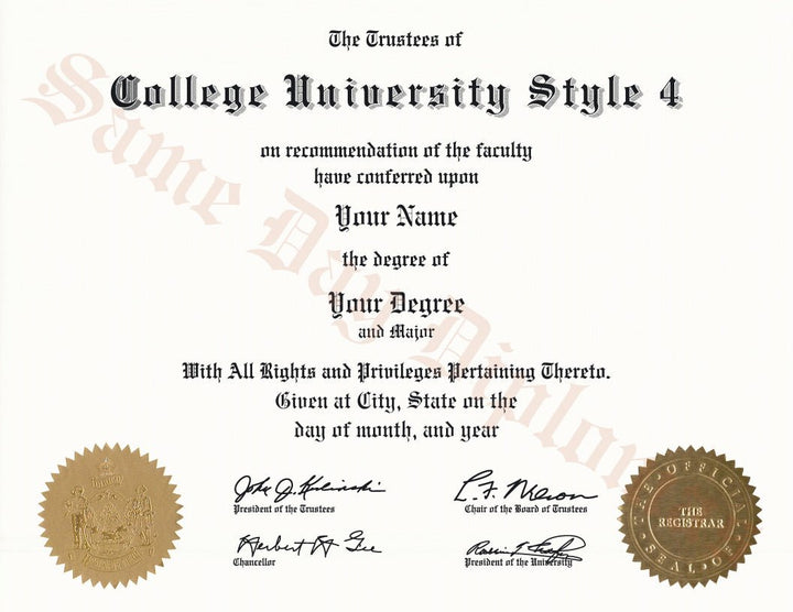 College and University Diploma Degree, USA Stock Design Copy - Same Day Diplomas